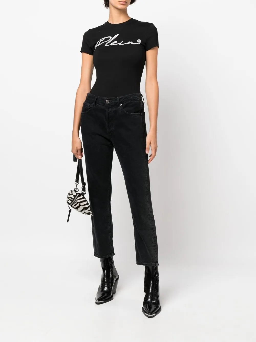 Crystal-Embellished Logo Cotton T-Shirt