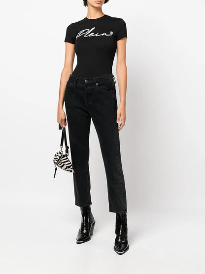 Crystal-Embellished Logo Cotton T-Shirt