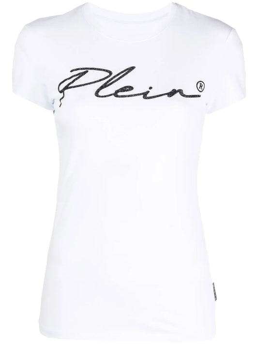 Script Logo Crystal-Embellished T-Shirt