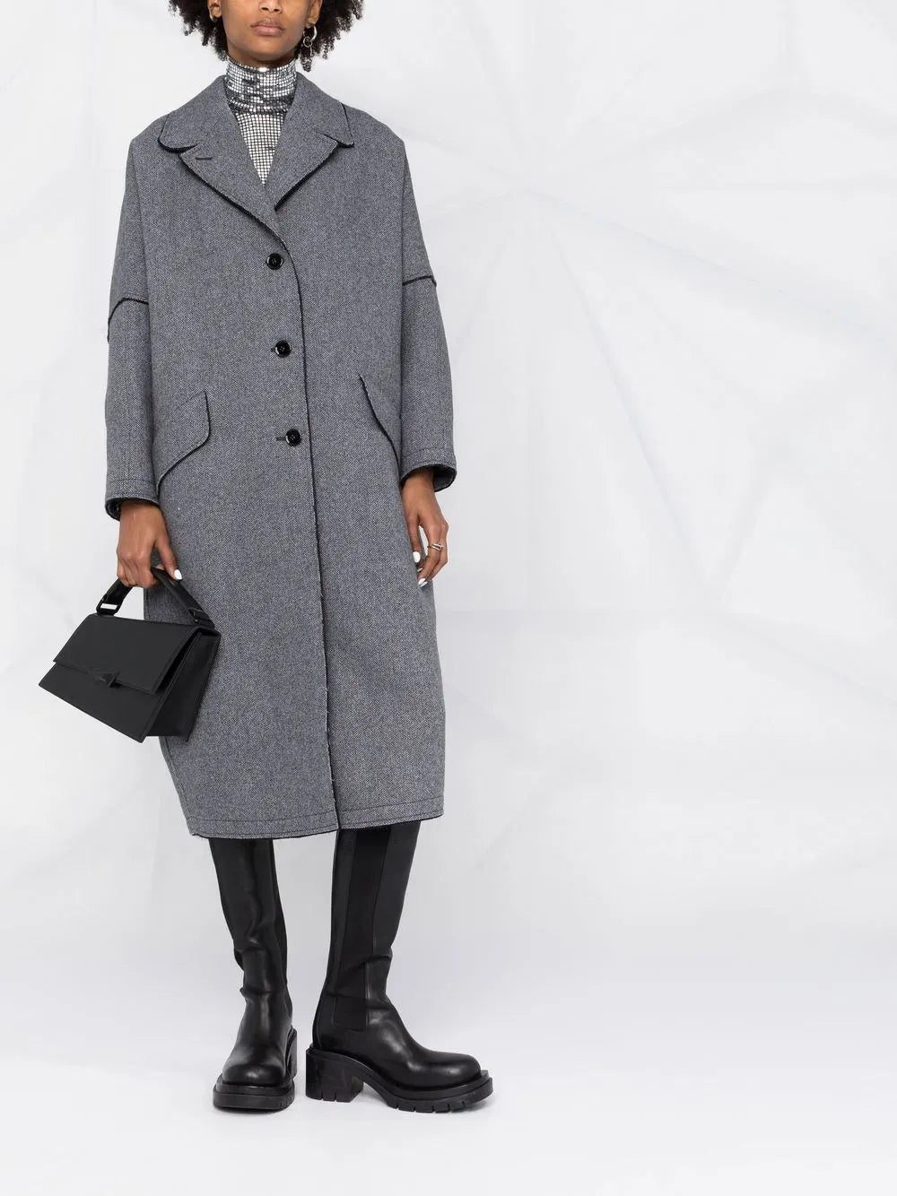 Single-Breasted Tweed Coat