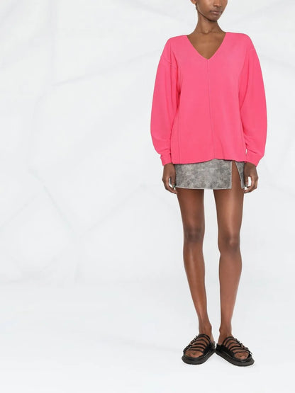 V-Neck Puff-Sleeve Jumper