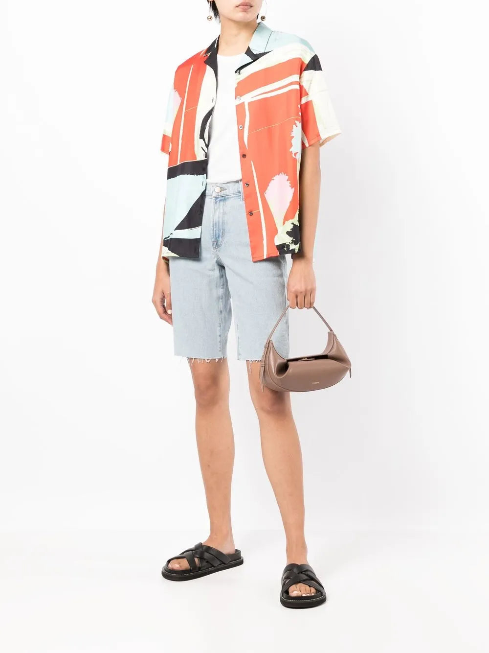 Mid-Length Denim-Shorts