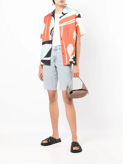 Mid-Length Denim-Shorts
