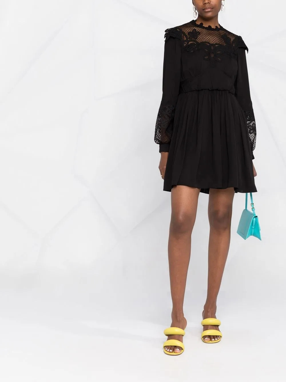Guipure-Lace Empire-Line Dress