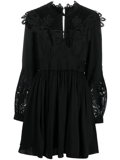Guipure-Lace Empire-Line Dress