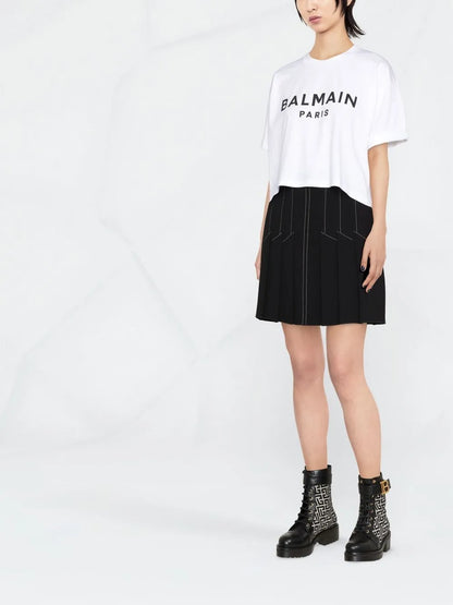 Cropped Logo-Print T-Shirt