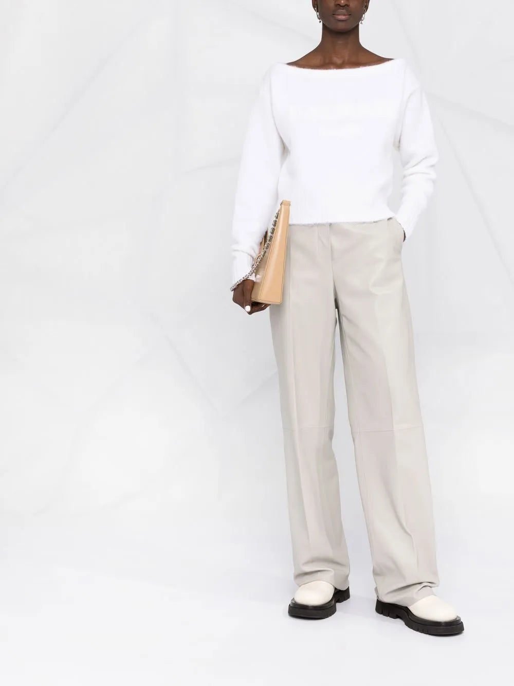 Slash-Neck Long-Sleeve Jumper