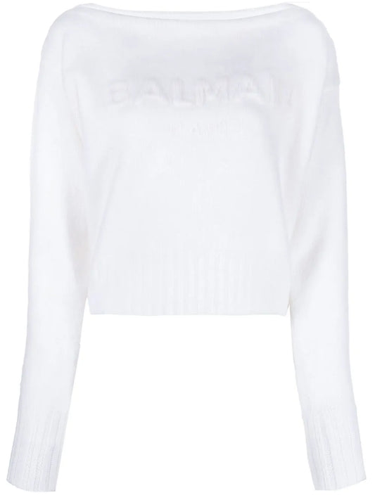 Slash-Neck Long-Sleeve Jumper