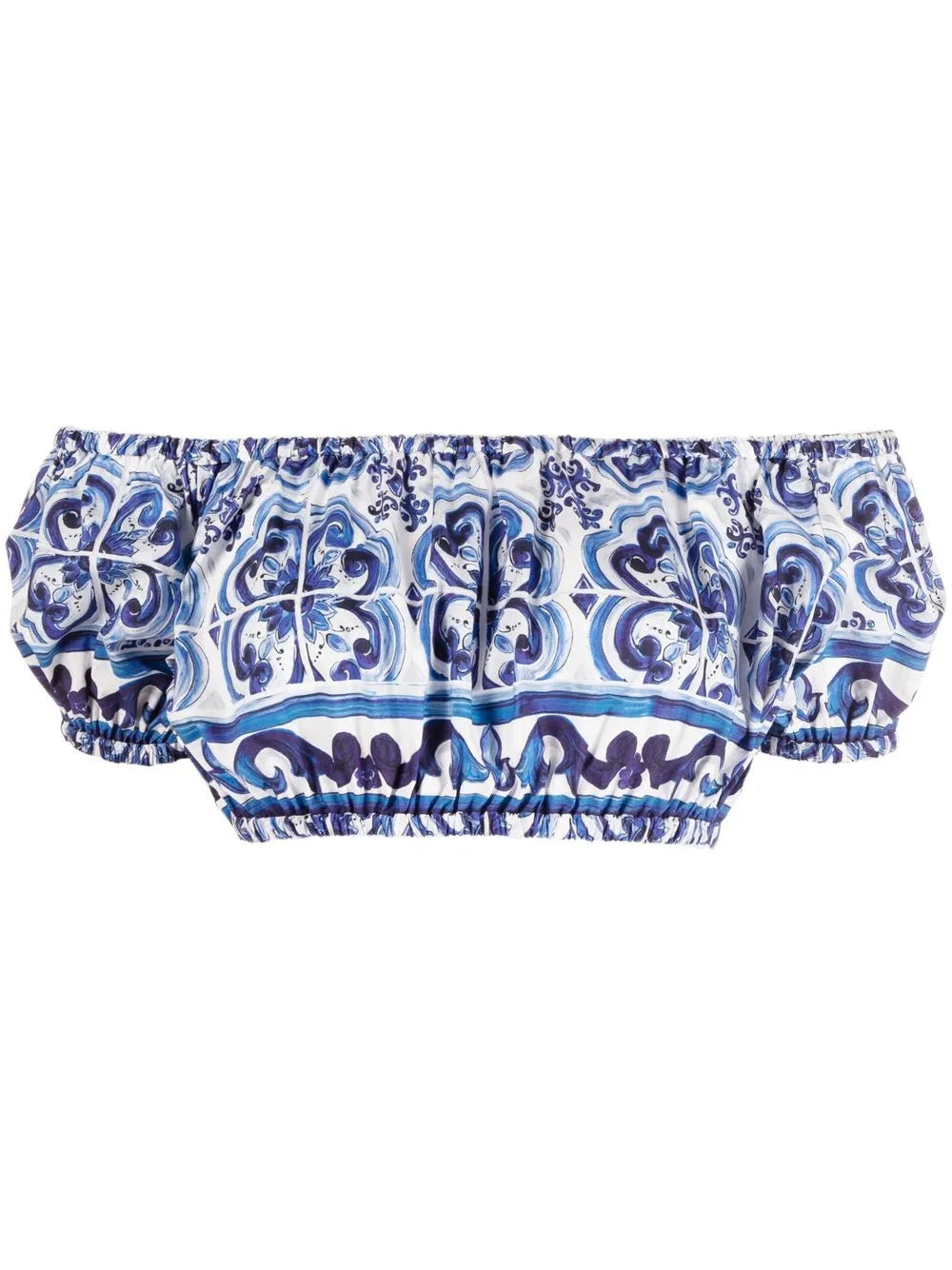 Majolica-Print Crop Top