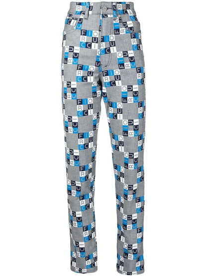 High-Rise Logo Slim-Fit Jeans