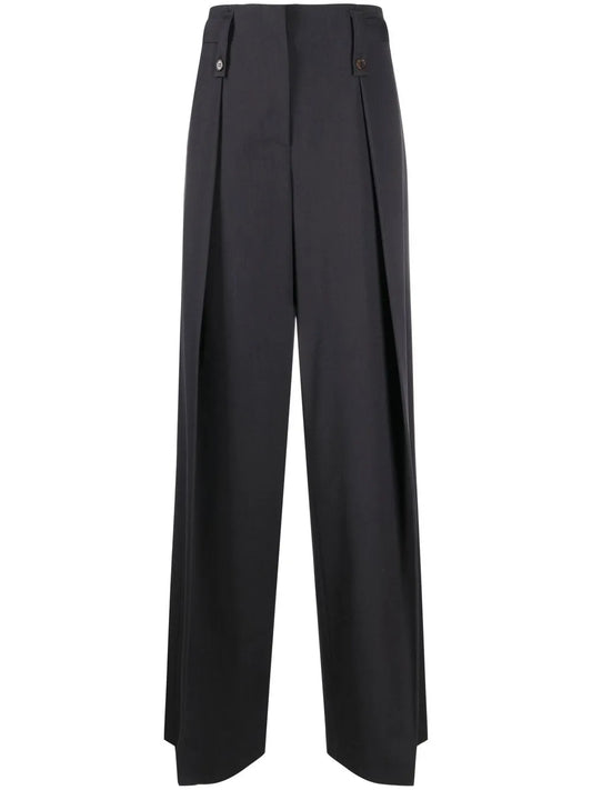 Pleated High-Waisted Trousers