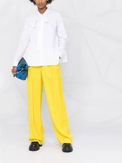 Pleated Long-Sleeved Blouse
