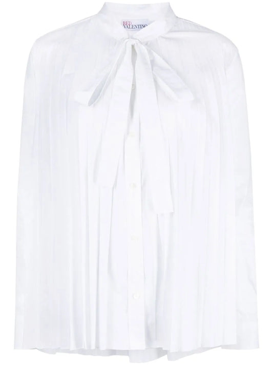 Pleated Long-Sleeved Blouse