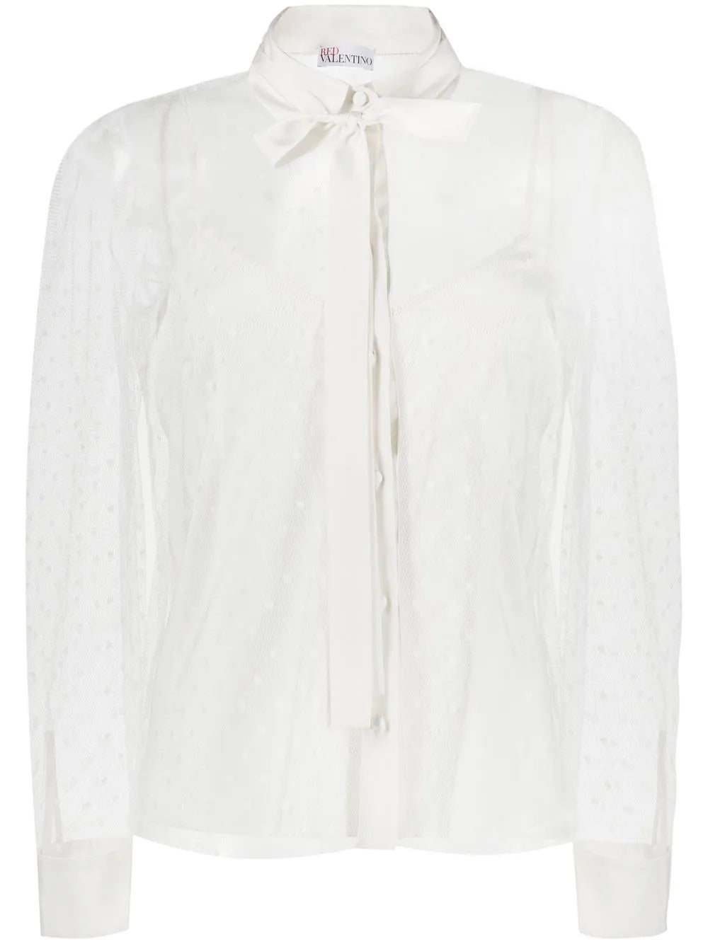 Point D'Esprit Long-Sleeved Blouse