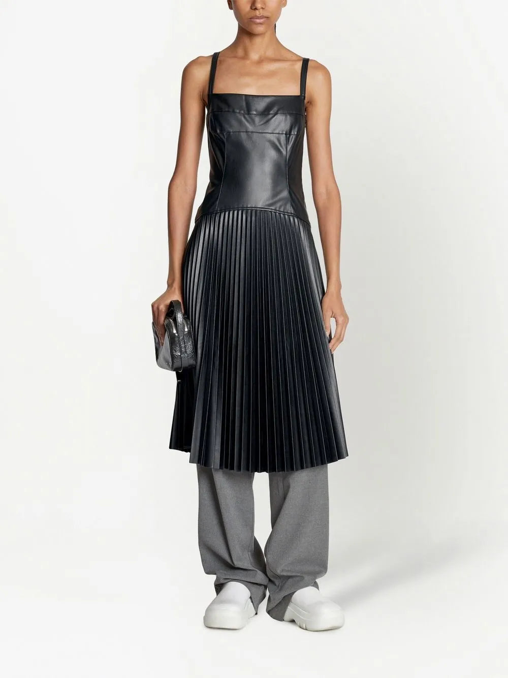 Pleated Dropped Waist Dress