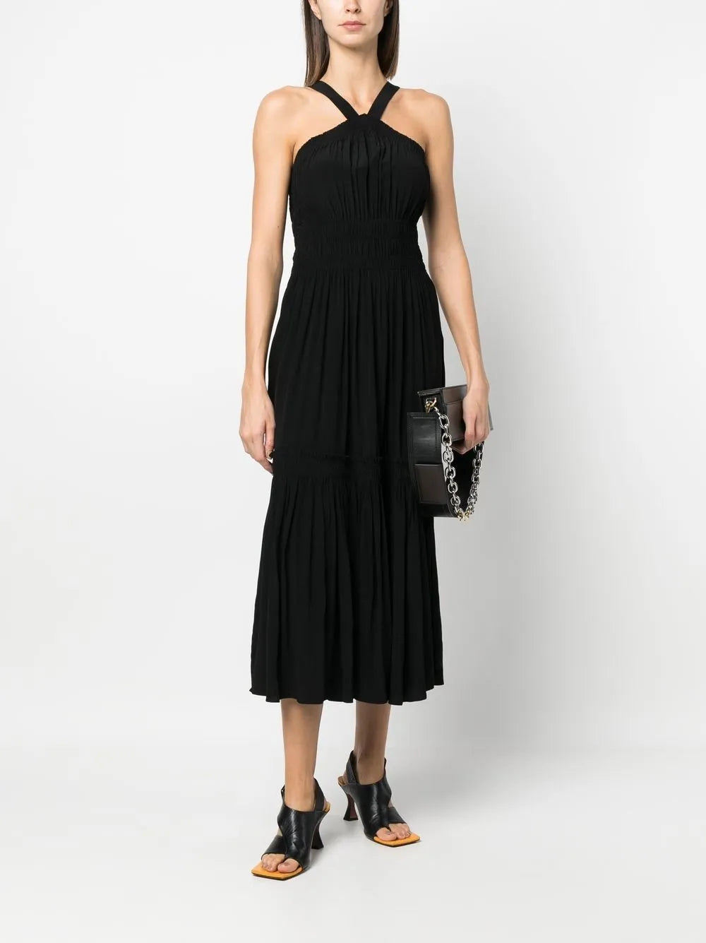 Sleeveless Shirred-Effect Dress