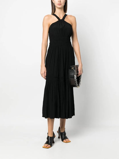 Sleeveless Shirred-Effect Dress