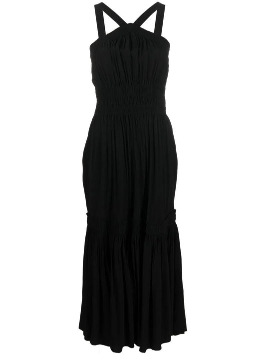 Sleeveless Shirred-Effect Dress