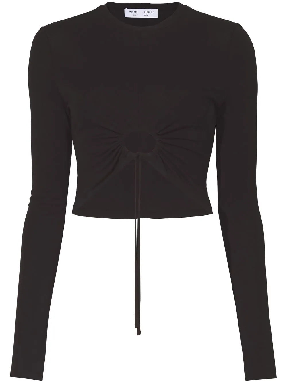Cropped Cut-Out Drawstring Top