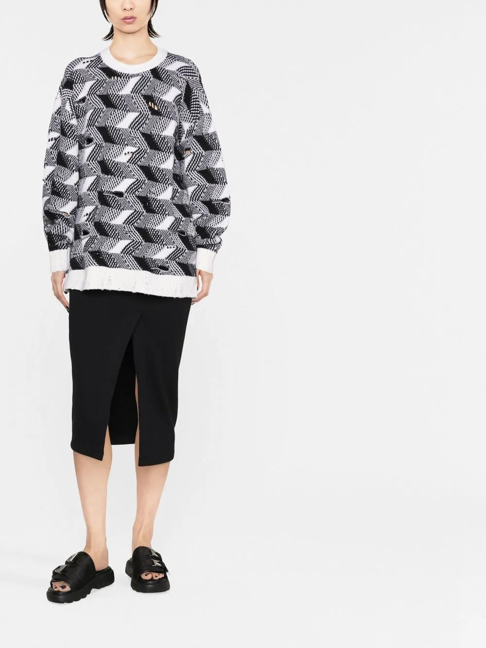 Woven-Knit Jumper