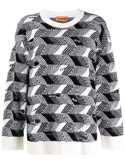 Woven-Knit Jumper