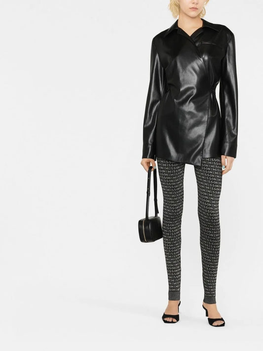 Logo-Print Knitted Leggings
