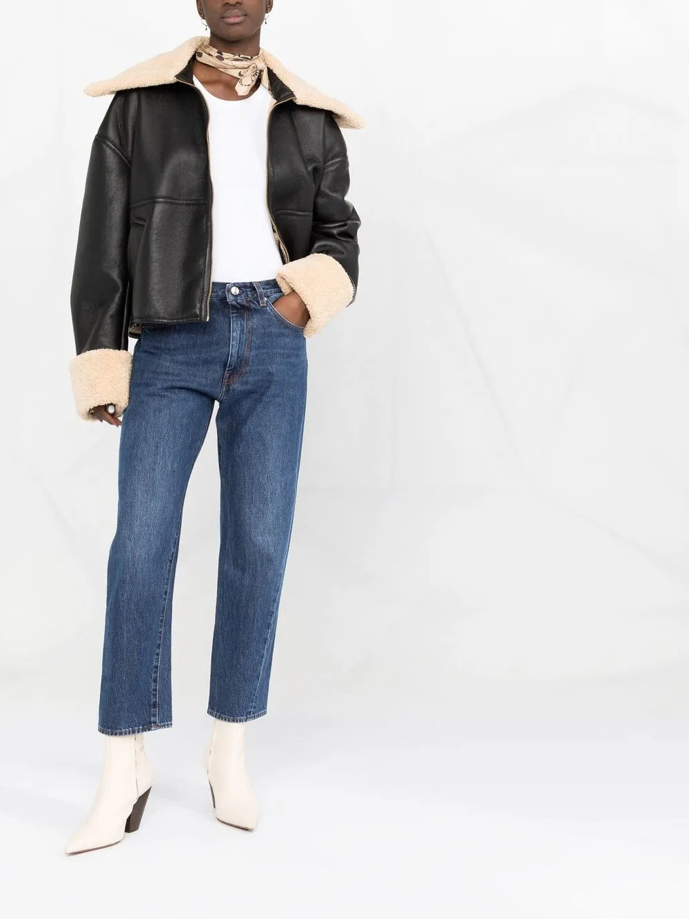 Cropped Straight-Leg Jeans