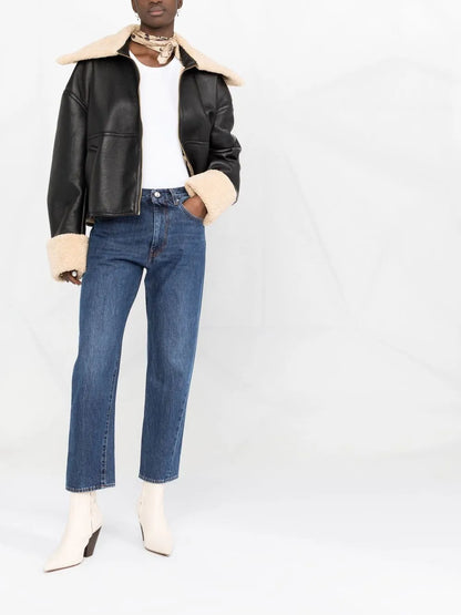 Cropped Straight-Leg Jeans