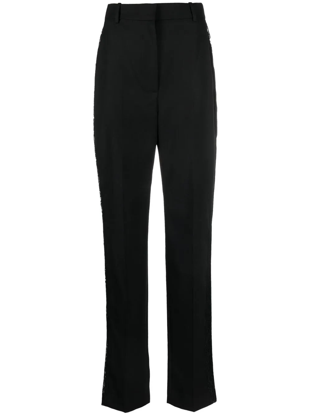Lace-Panel Tailored-Cut Trousers