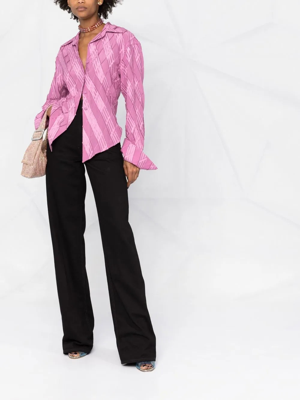 Jacquard-Effect Button Shirt