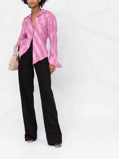 Jacquard-Effect Button Shirt