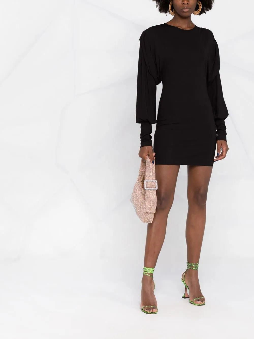 Gathered-Sleeve Detail Dress