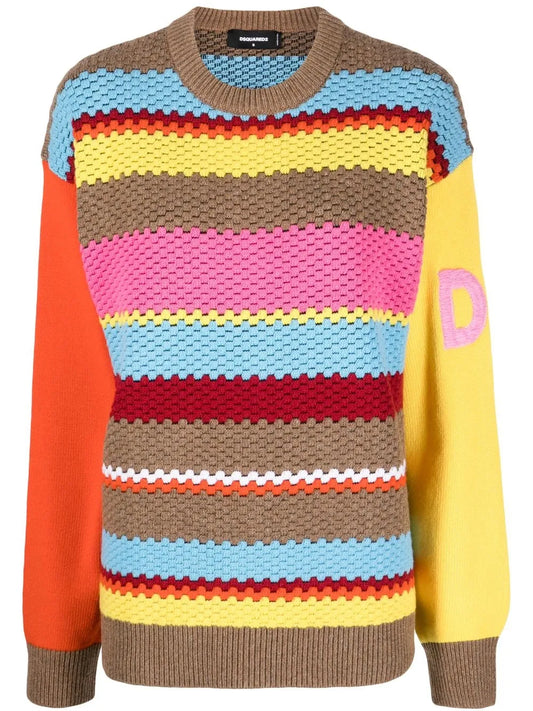 Chunky-Knit Striped Jumper