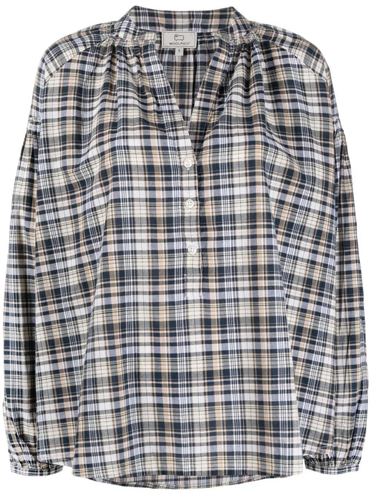 Plaid Check Button-Up Shirt