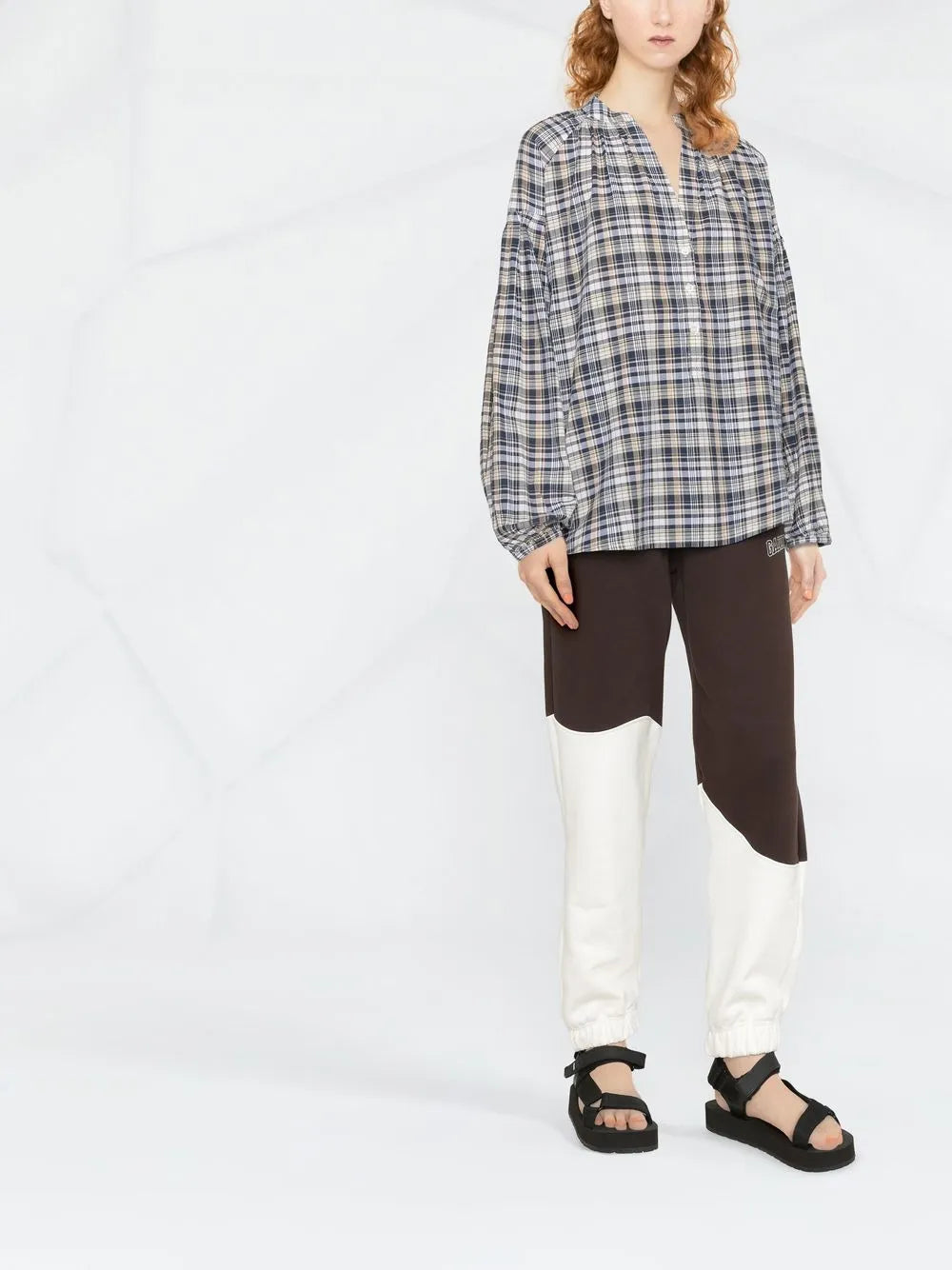 Plaid Check Button-Up Shirt