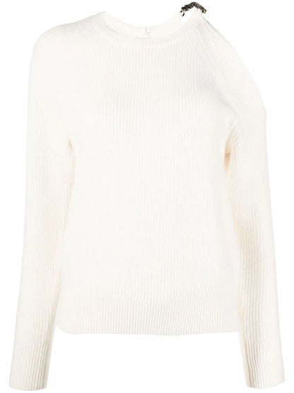 Cold-Shoulder Ribbed Sweater