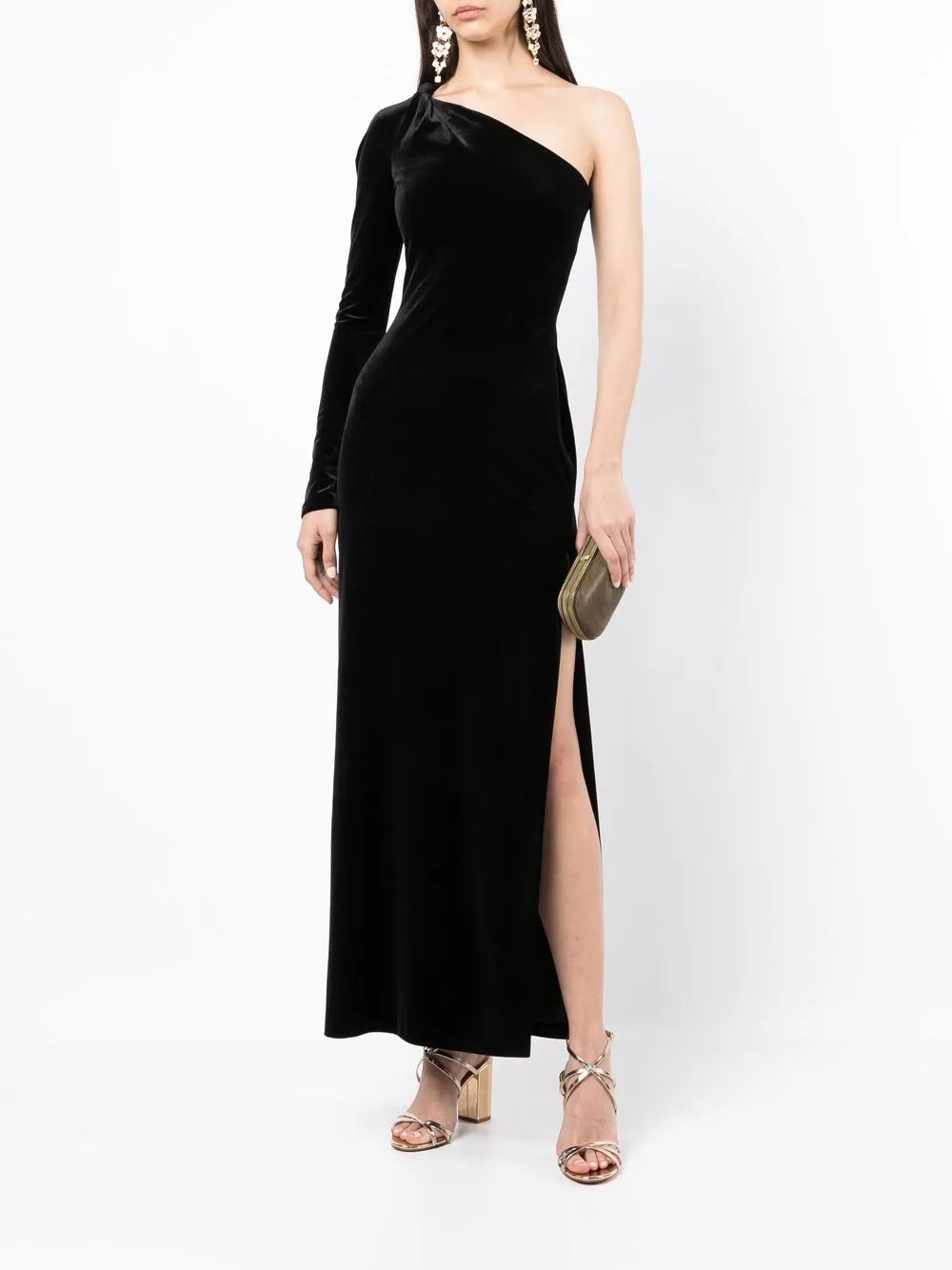 Off Kilter Asymmetric Velvet Dress