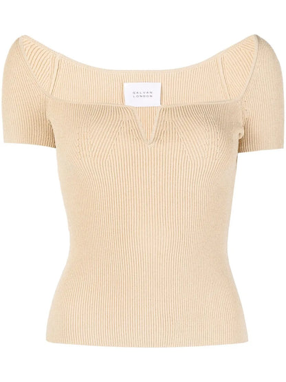 Freya Short-Sleeve Knitted Top