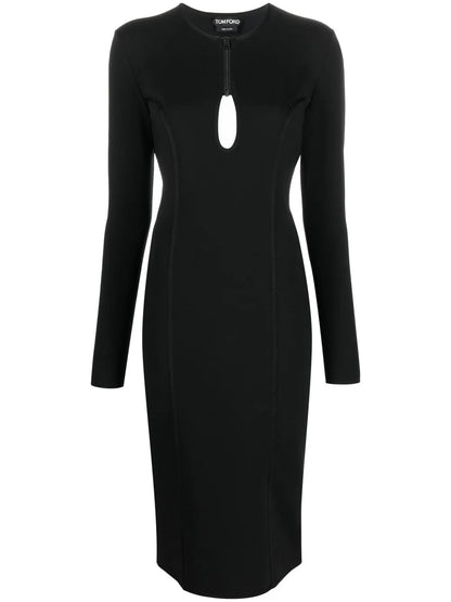 Keyhole Detail Midi Dress
