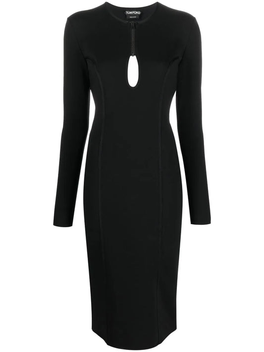 Keyhole Detail Midi Dress