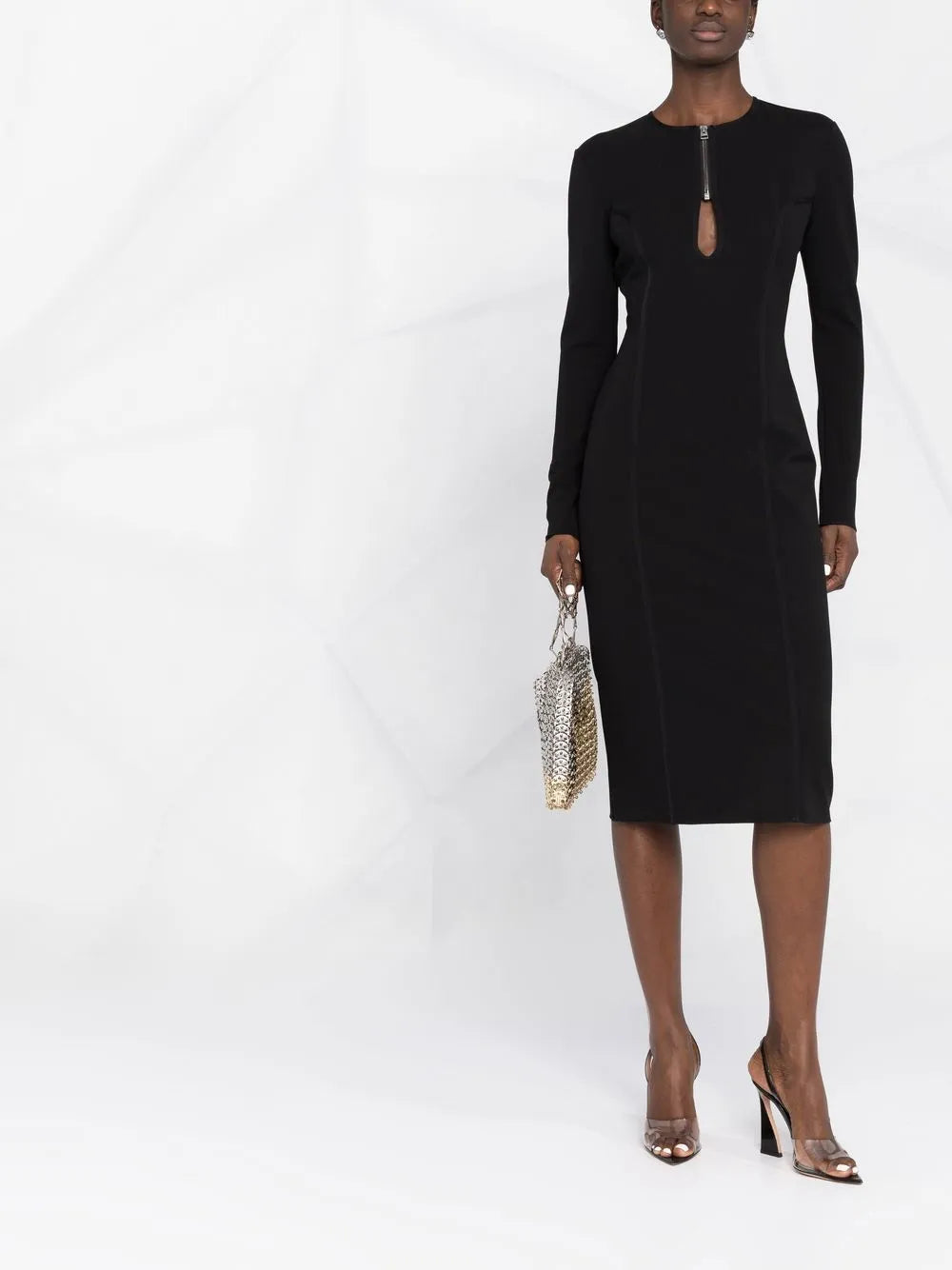 Keyhole Detail Midi Dress