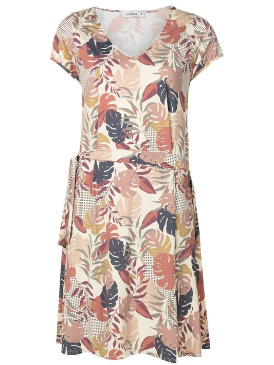 Floral-Print Tied-Waist Dress