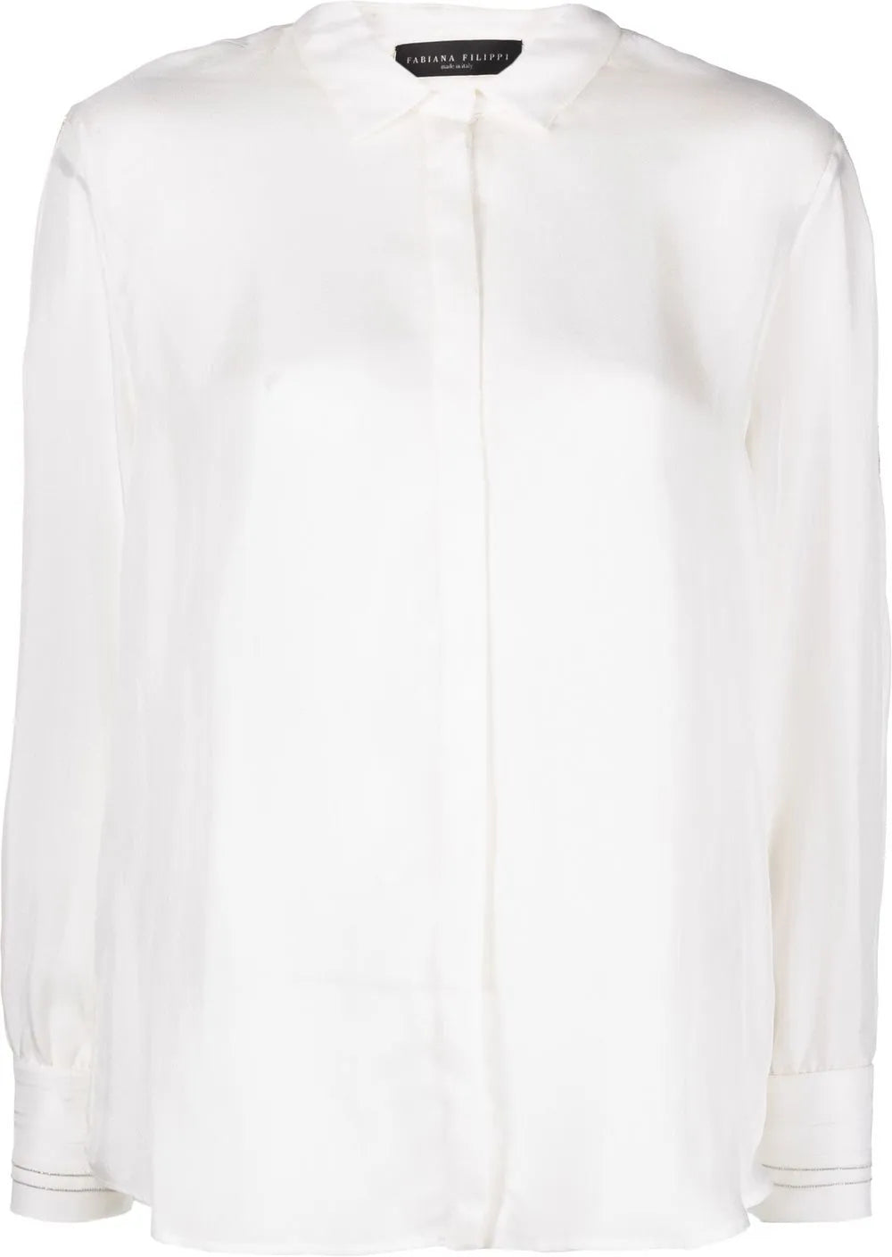 Beaded-Trim Silk Shirt