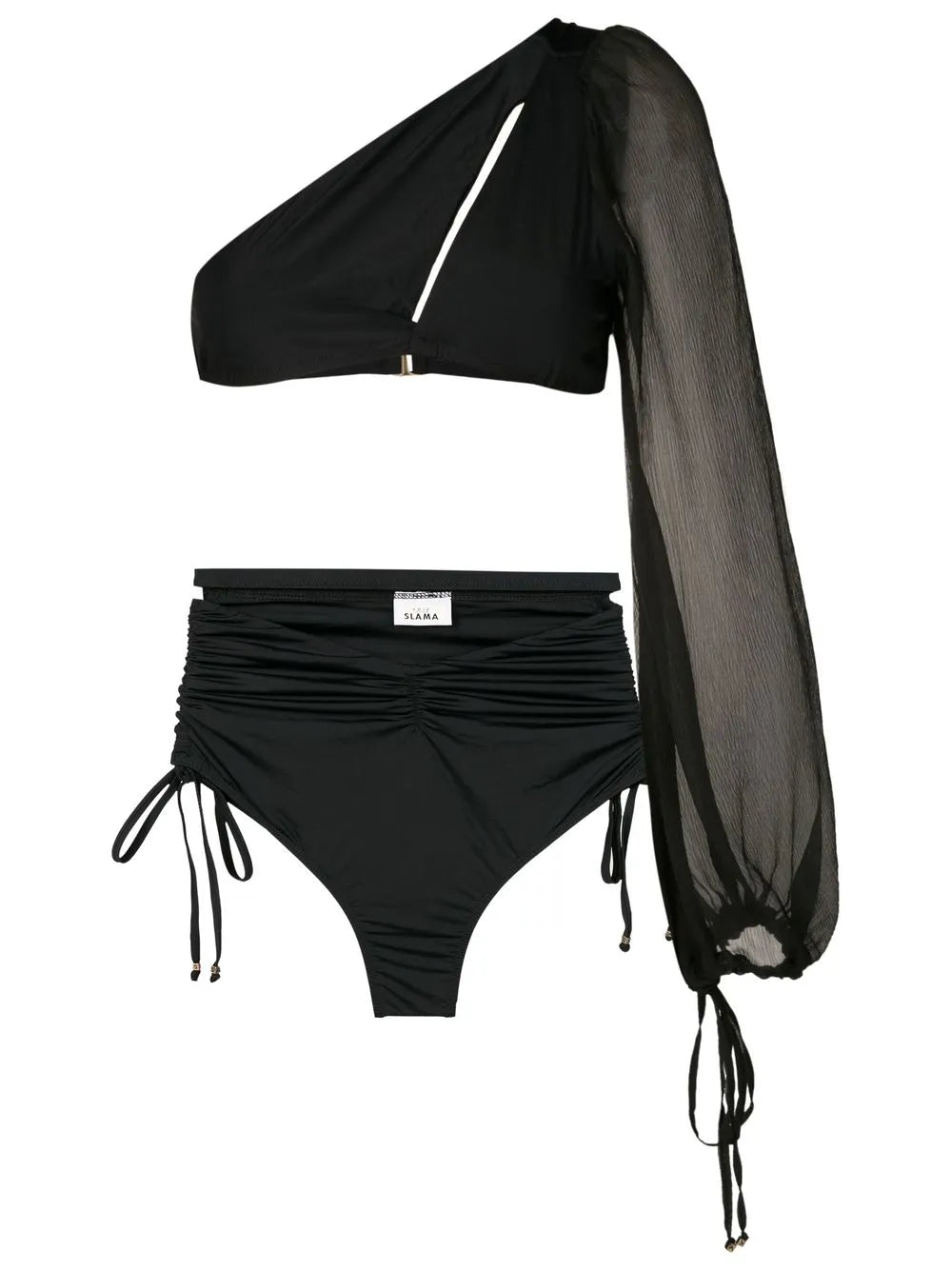 One-Shoulder Long-Sleeve Bikini Set