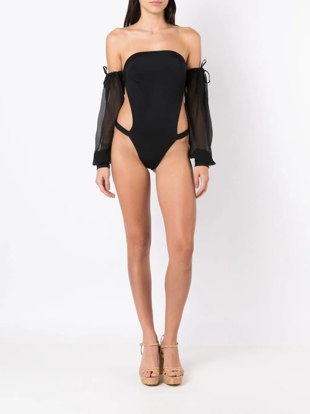 Off-Shoulder Sleeve Swimsuit