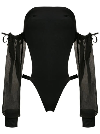 Off-Shoulder Sleeve Swimsuit