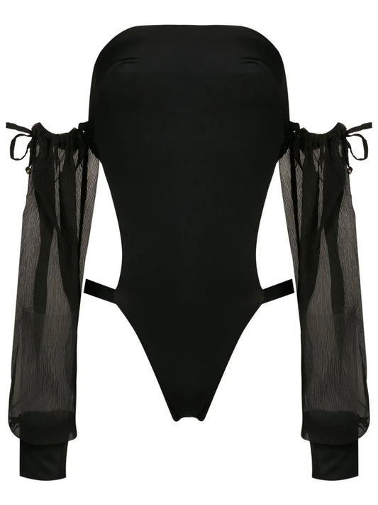 Off-Shoulder Sleeve Swimsuit
