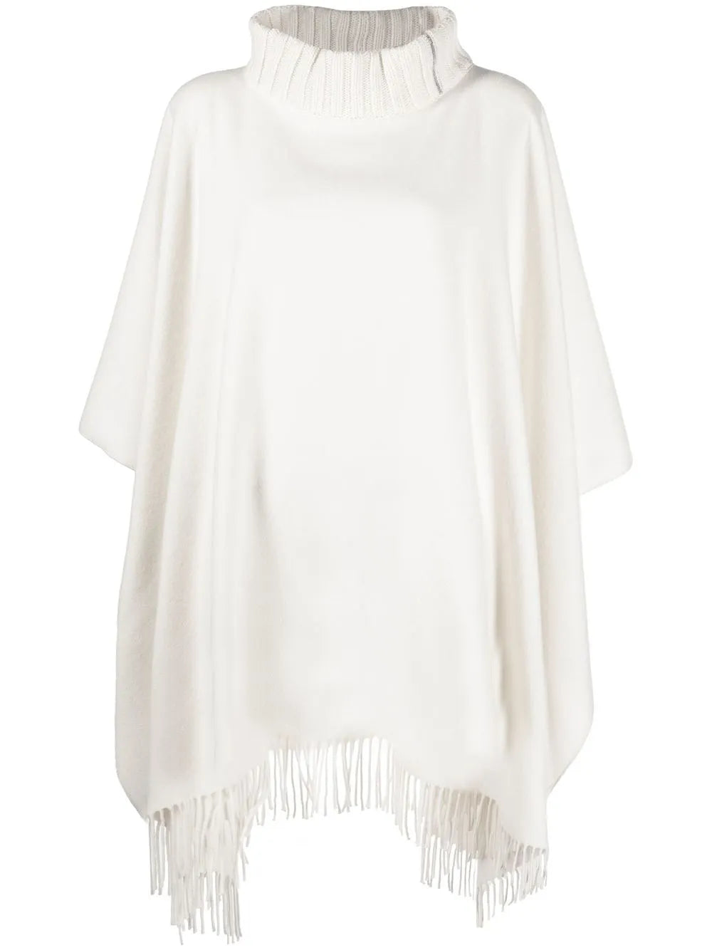 Roll-Neck Knitted Poncho
