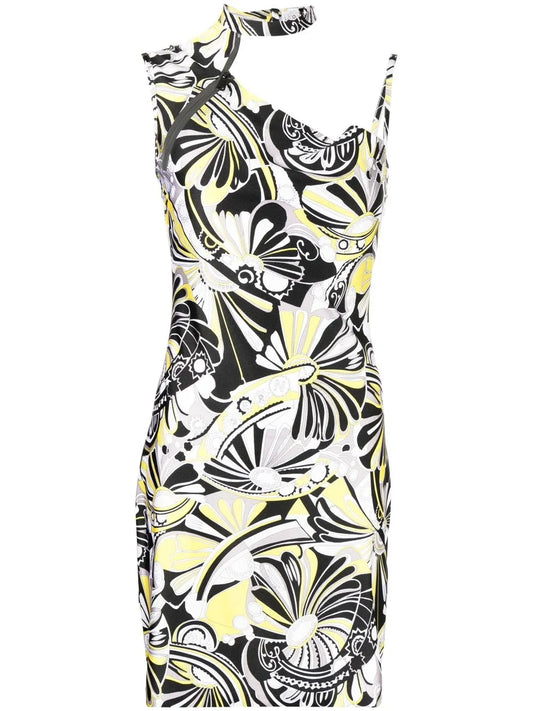 Abstract-Print Cut-Out Dress