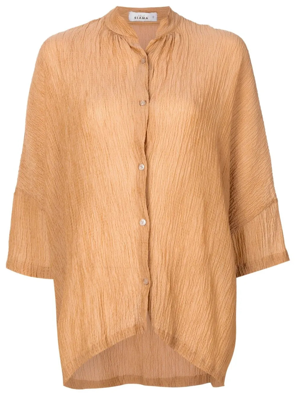 Crinckled-Finish Silk Shirt